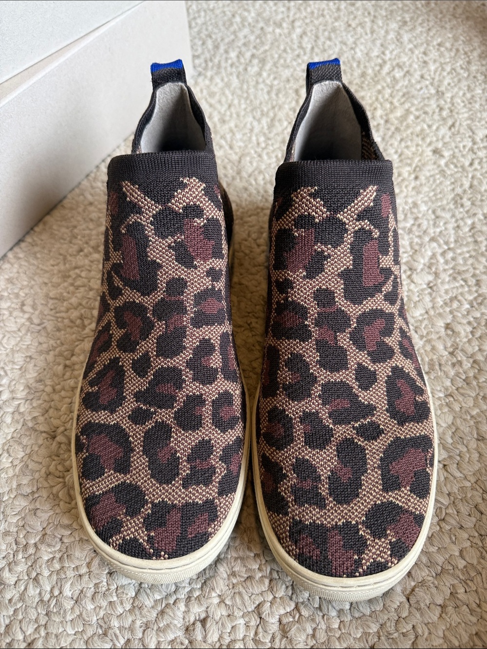 Rothy's Leopard Knit Slip-On Sneakers — Brown & Black